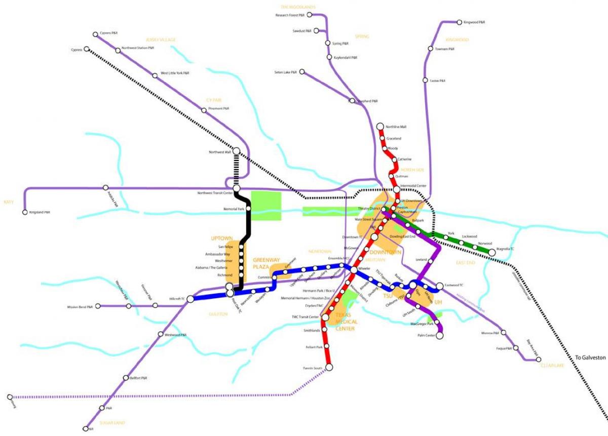 metro rail 휴스턴 지도