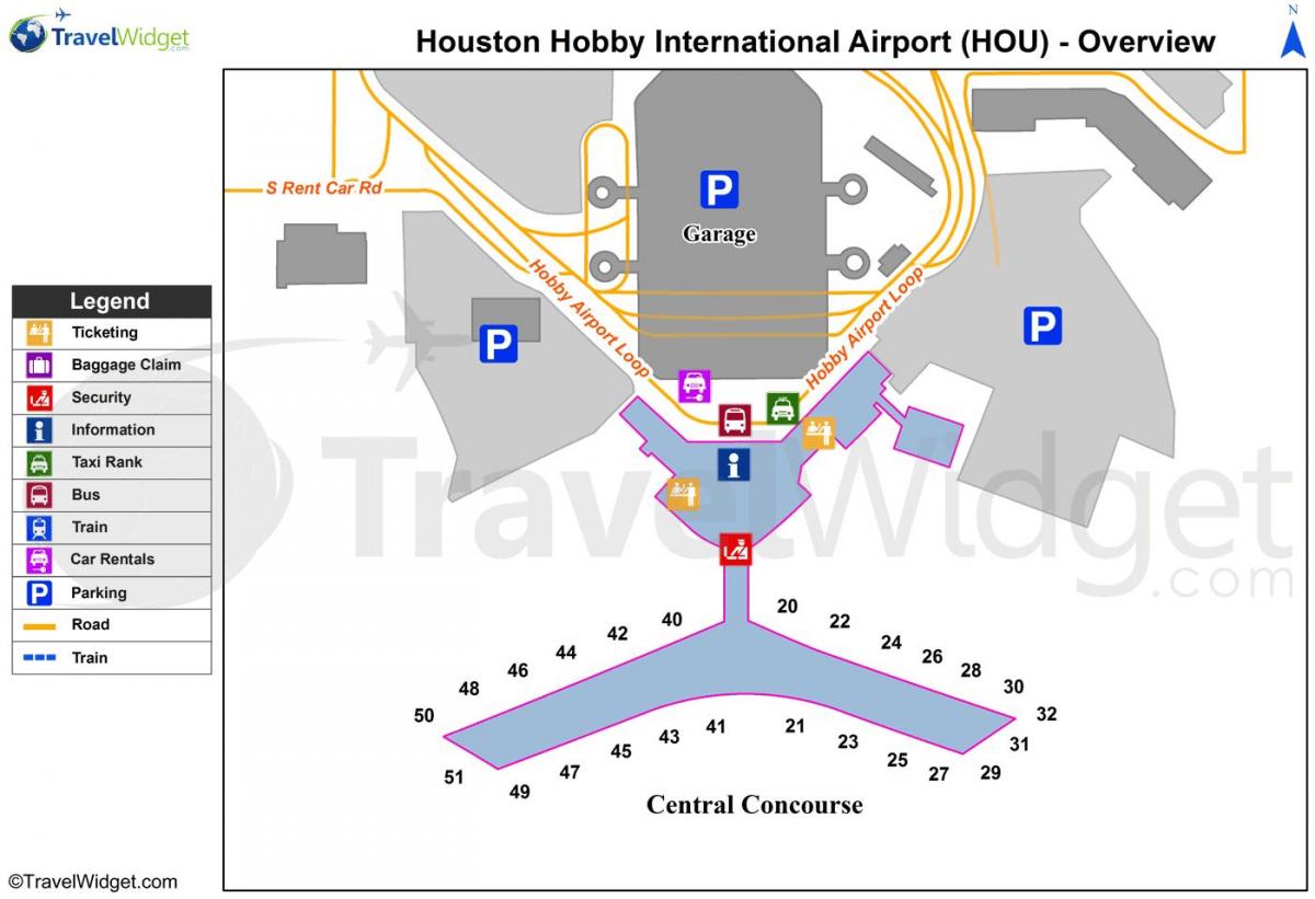 지도의 휴스턴 공항