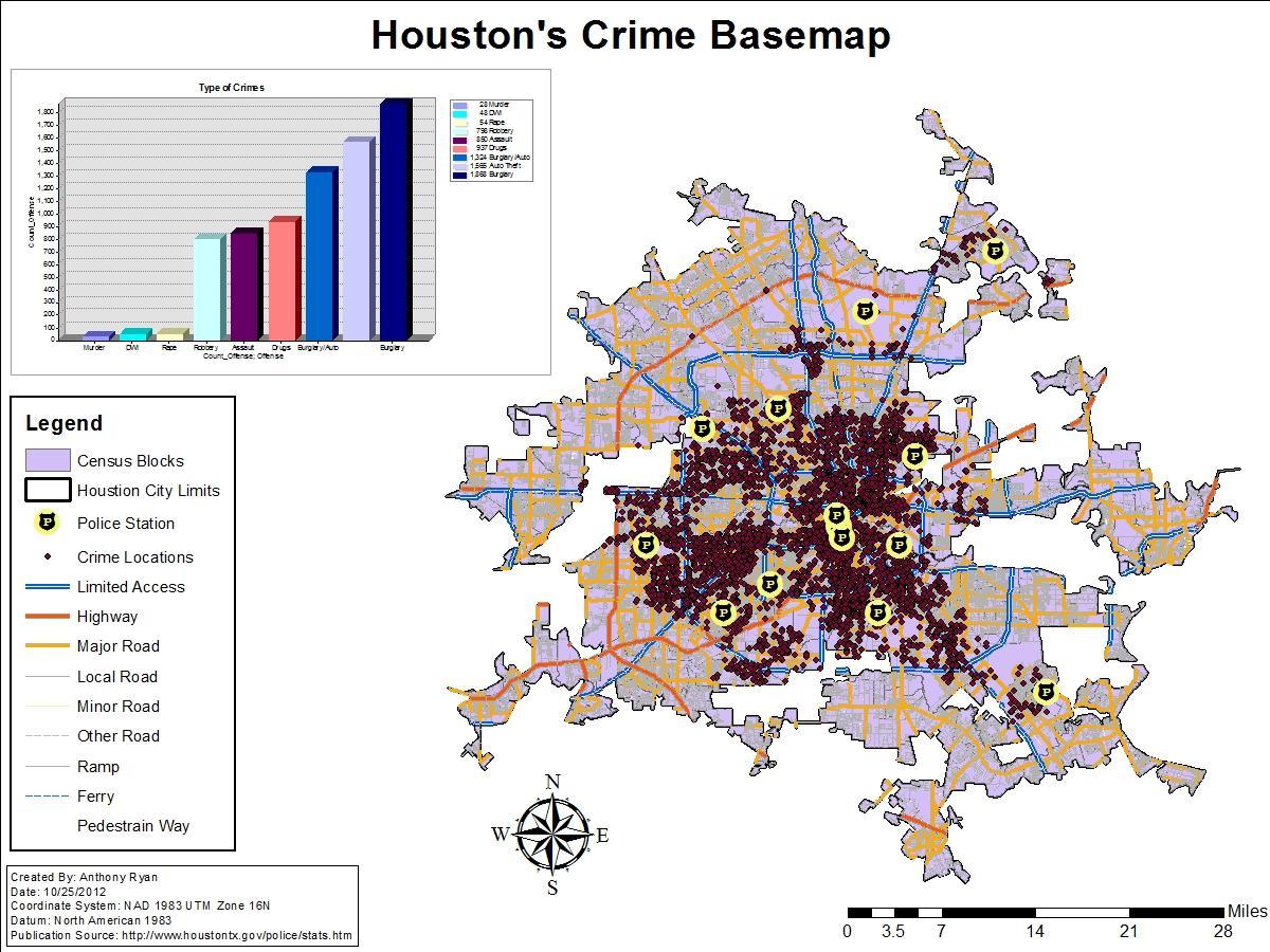 휴스턴의 범죄율 지도